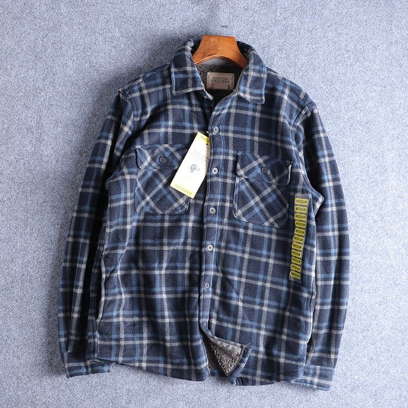 捡漏款!零下十度没问题。秋冬男士新款加绒加厚夹棉格纹衬衫外套