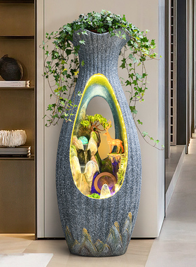 新中式山水花瓶摆件客厅电视柜公司前台装饰开业乔迁之喜入宅礼品