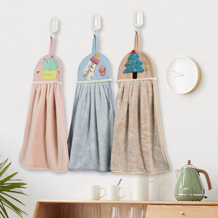 搽手巾挂式家用卡通儿童擦手巾插手毛巾吸水加厚干手布可爱创意