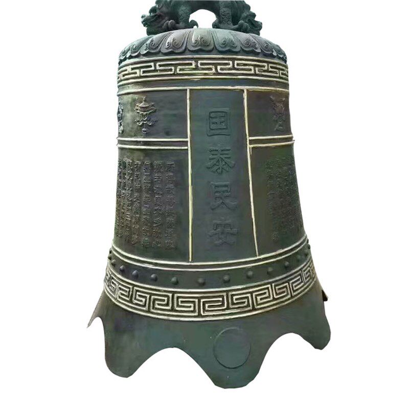 定制大型铸铜钟寺庙祠堂铸铜冬瓜钟学校铁钟警钟长鸣摆放铁艺雕塑