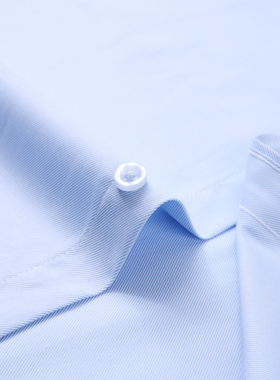 春夏女士蓝色斜暗条纹V领衬衫女式衬衣职业正装OL工作服收腰修身