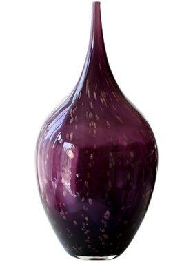 紫色玻璃花瓶出口欧洲美洲高颜值样板间软装台面桌面居家装饰摆件