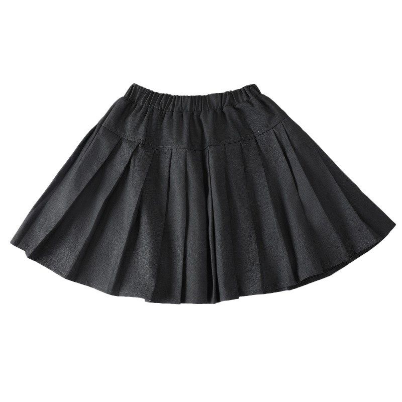 胖女童百褶裙夏季中大童夏装半身裙胖童加肥加大码灰色短裙学院风