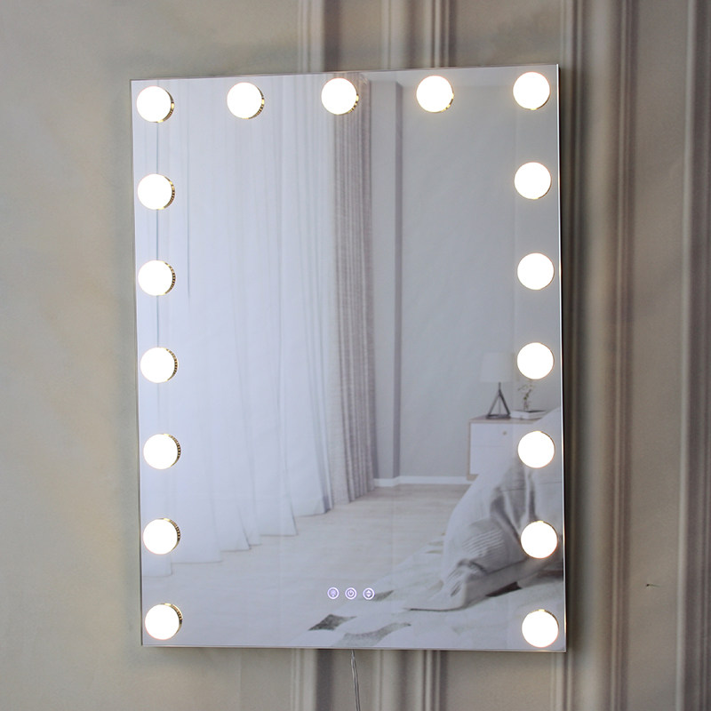 浴室智能led化妆镜壁挂带灯泡卧室可挂式梳妆镜子挂墙免打孔轻奢