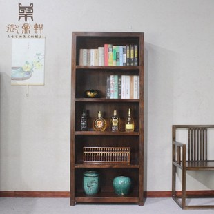 新中式香樟木书架实木书柜落地置物架多宝阁博古架小摆件展示柜子