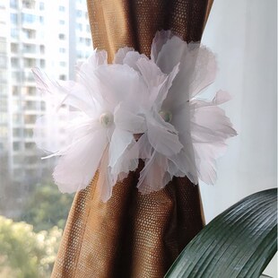 窗帘绑饰中国风梦幻立体纱花系带扎纱帘束带饰品绳扣流苏配件挂饰