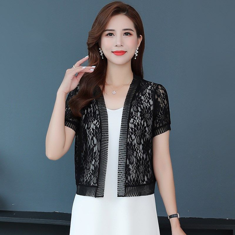 夏女蕾丝小披肩配吊带裙子上衣短款防晒衣外搭空调开衫百搭薄外套,女装/女士精品,短外套,淘宝优惠券,粉丝福利购,淘宝优惠卷