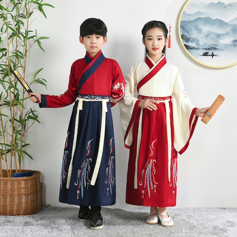 六一儿童国学礼赞舞蹈服中华孝道汉服雪龙吟霸王别姬骁演出服男女