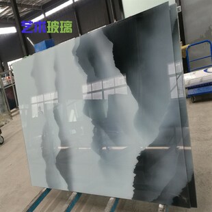 夹胶玻璃夹绢 夹丝玻璃夹绢画隔断 景观艺术钢化玻璃丝绢画 厂家
