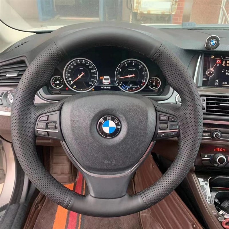 宝马3系320li方向盘套 5系525li X3X4X5X6E60E90专用手缝把套改装