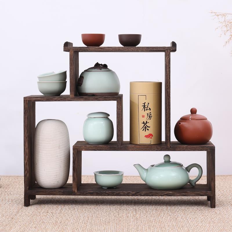 烧桐木桌面置物架杂物收纳架物品摆放架多宝阁古董展示架茶具架