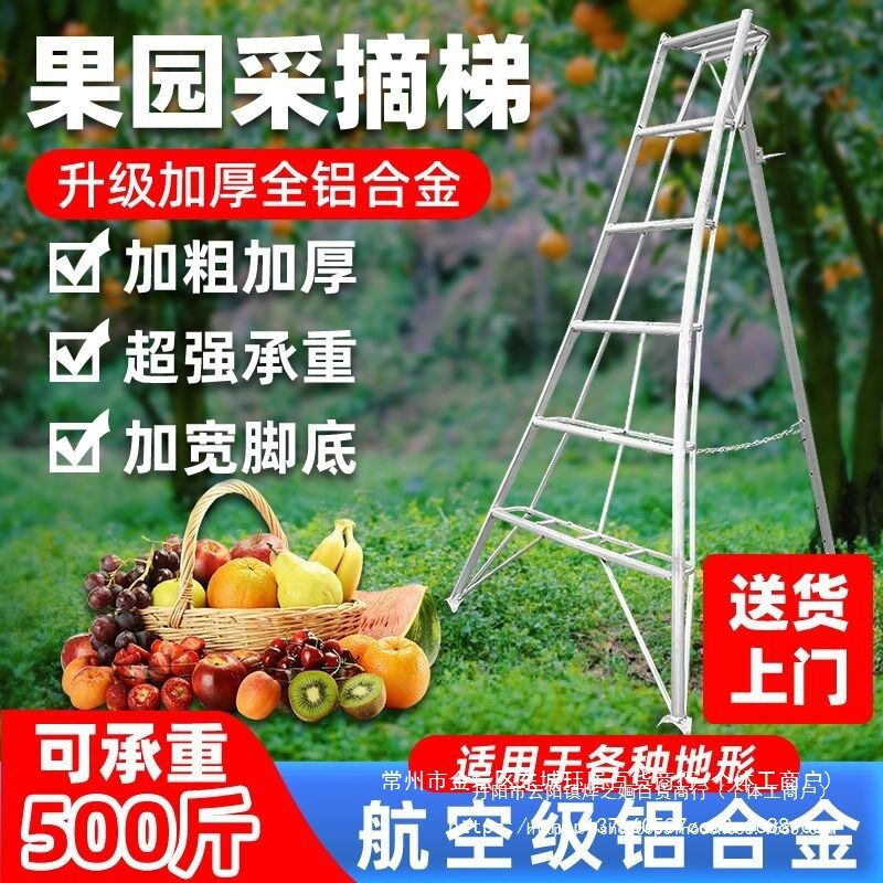 铝合金果园梯子园艺三脚梯农用果树采摘梯修剪梯凳园林三角梯