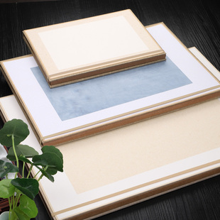 古法宣纸画片加厚免装裱包边软卡镜片生宣卡纸珊瑚笺半生熟楮皮麻