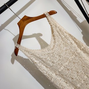 勾花镂空长款吊带连衣裙女夏季新款波西米亚度假风叠穿背心裙上衣