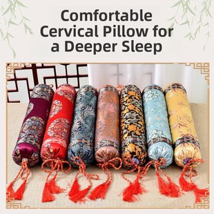 圆形成人枕套缎面糖果枕套荞麦壳胡椒籽决明子艾蒿颈椎单枕套