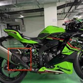 ZX4R排气管保护罩防摔护板防烫罩挡泥板ZX4RR通用排气罩真碳纤维