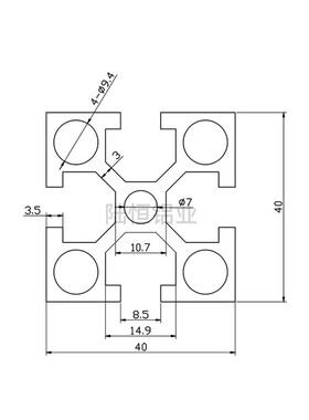 工业铝型材国标4040W铝型材 4040D重型设备铝合金型材 40*40方管