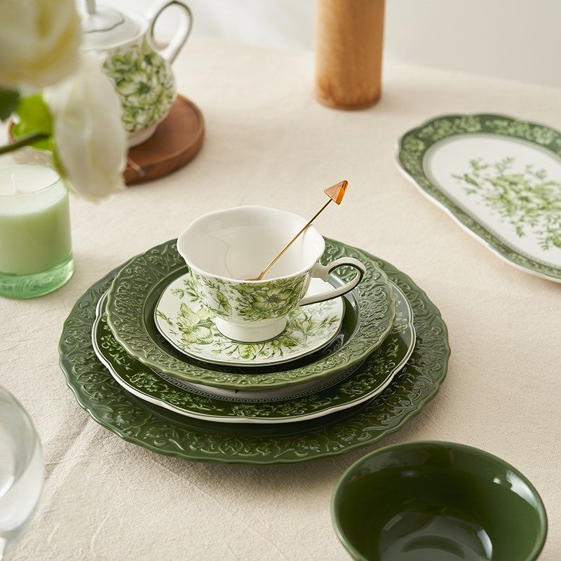 肆月法式巴洛克碗碟餐具套装组合家用高级感陶瓷碗盘碗筷复古精致,餐饮具,碗,淘宝优惠券,粉丝福利购,淘宝优惠卷