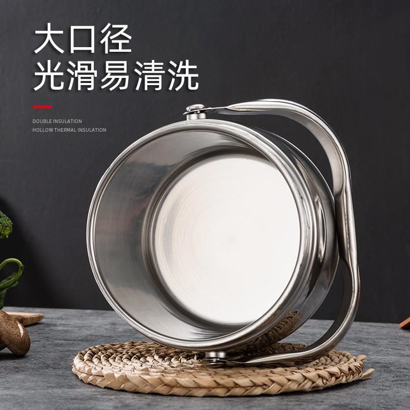 无磁不锈钢双层提锅上班族学生保温饭盒碗鼓型真空保温桶便捷饭桶,餐饮具,饭盒/保温桶/保温提锅,淘宝优惠券,粉丝福利购,淘宝优惠卷