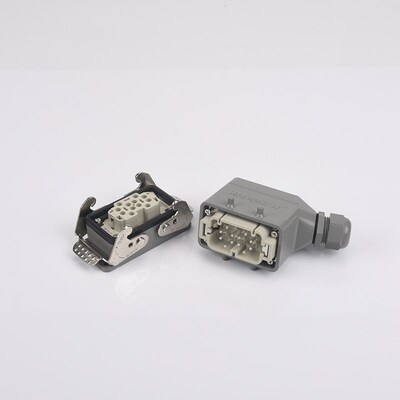 重载连接器12芯16A矩形航空插座HDC-HE-012-MF工业防水插头接插件