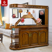 鱼缸客厅大型超白玻璃高端办公家用底滤热弯水族箱智能新款 龙鱼缸