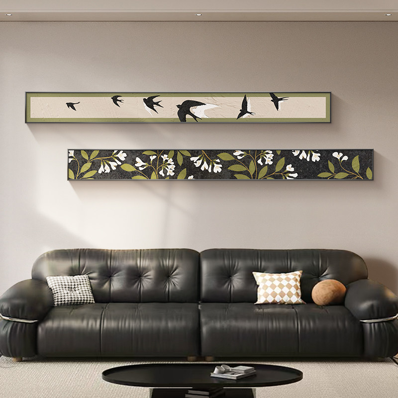 中古风卧室装饰画窄长条床头挂画民宿复古细长客厅沙发背景墙壁画,家居饰品,现代装饰画,淘宝优惠券,粉丝福利购,淘宝优惠卷