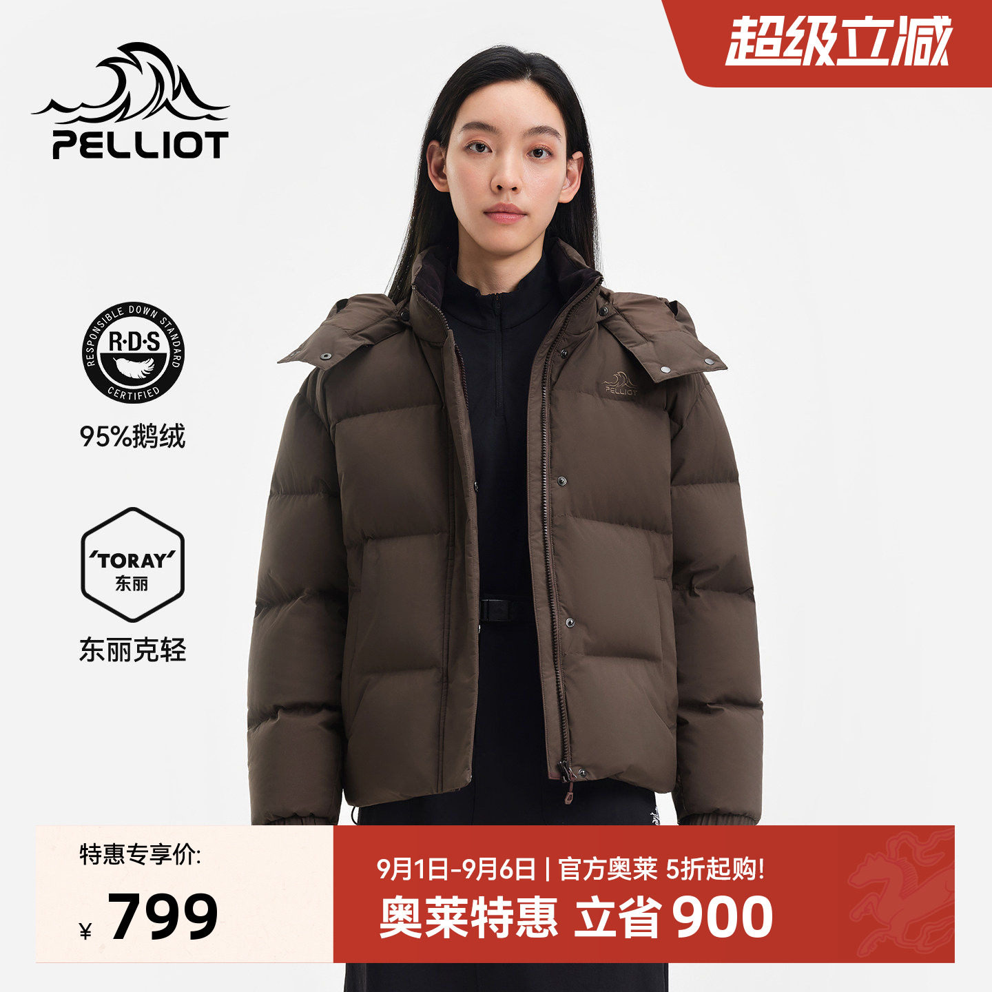 伯希和800蓬防泼锁温鹅绒服图片