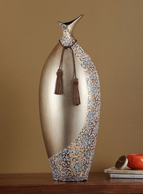 新中式陶瓷花瓶贴花酒柜客厅电视柜玄关入户门摆件美式摆设装饰品