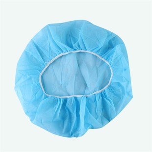 工作白色发套发网工业一次性头套帽子无纺布浴帽黑色厚实短发后厨