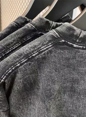 NEW JERNS专辑演唱会应援水洗黑T恤 欧美风设计感logo短袖 打歌服