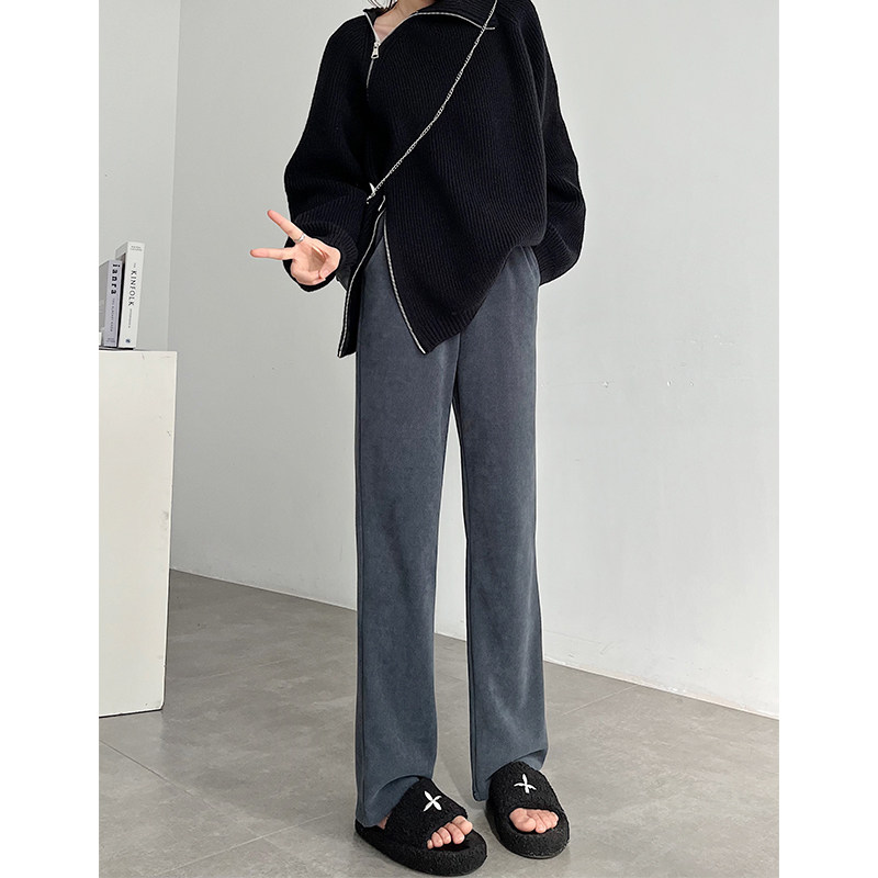 灯芯绒阔腿裤女秋冬加绒高腰垂感休闲拖地小个子雪尼尔窄版直筒裤,女装/女士精品,休闲裤,淘宝优惠券,粉丝福利购,淘宝优惠卷
