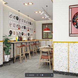 水磨石墙裙贴纸自粘仿瓷砖墙贴速装瓷板pvc铝塑板硬墙纸店铺装修