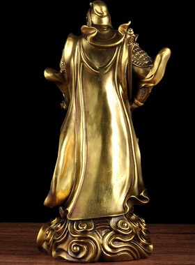 纯铜武财神关公摆件铜像招财家用供奉客厅办公室店铺开业工艺品