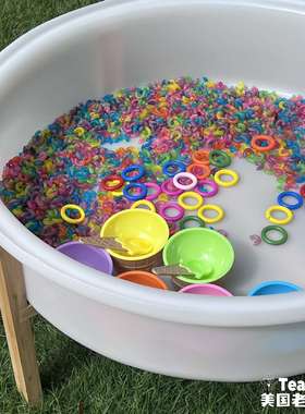 瑞吉欧EYFS脏玩tuff tray大号白色感官盆儿童玩沙戏水幼儿园教具