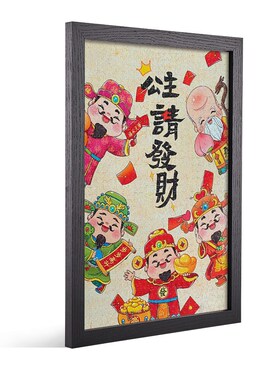 橡木色长方形拼图相框可装裱1000片A3尺寸 附赠挂钩木质拼图框架