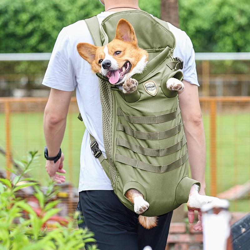 狗狗背包外出便携四脚大号中型犬柯基法斗透气宠物战术双肩背包