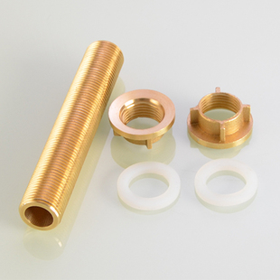 黄铜4分通丝水箱接头加长延长鱼缸不锈钢水塔穿板过板连接头配件