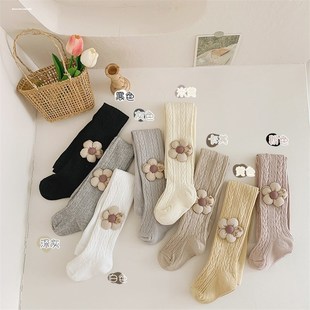 女宝宝连裤袜春季秋天纯棉配裙子儿童婴幼儿打底裤公主风1-2-3岁4