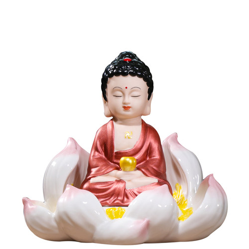 陶瓷保平安莲花如来佛像观音菩萨客厅中式玄关创意家居装饰品摆件