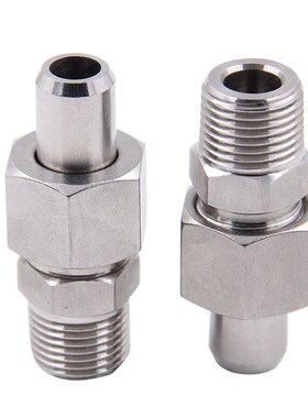 不锈钢304焊接直通终端英制ZG1/2-D14mm对焊活接头单焊锥螺纹丝口