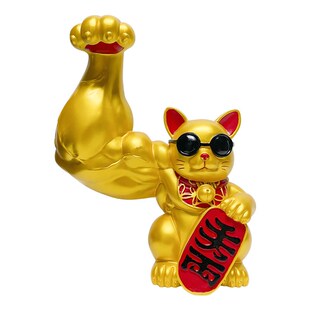 开业摆件大力招财猫麒麟臂劫财猫肌肉巨臂礼物大号礼品高档