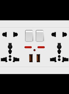 146型英标插座2.1A USB带开关十孔港澳版英式13A多功能五孔插座