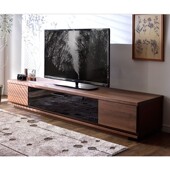 黑胡桃木电视柜北欧简约白橡木客厅樱桃实木影视柜地柜玻璃视听柜