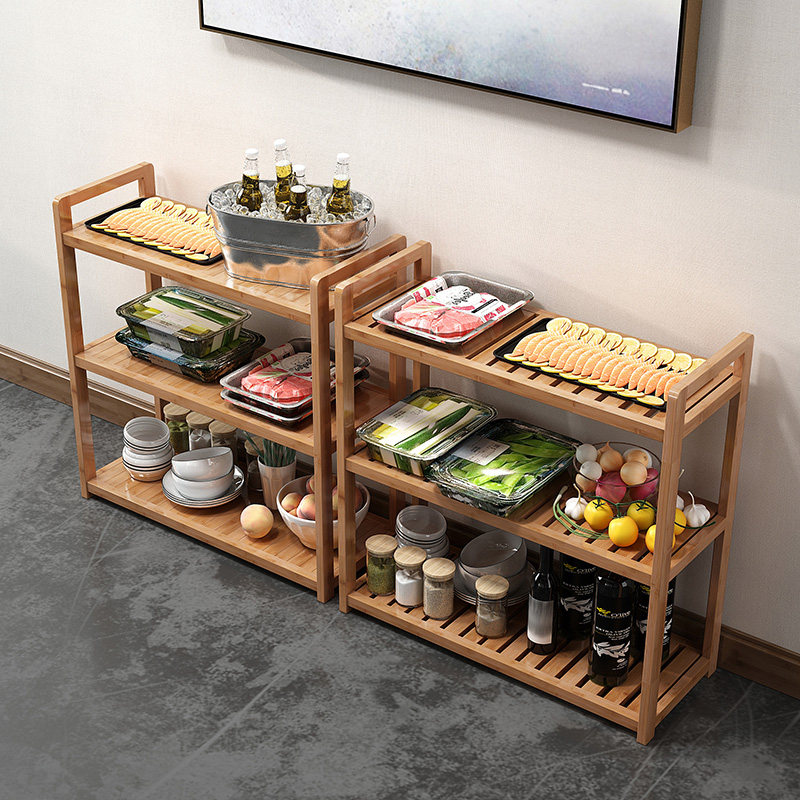 火锅店菜架实木蔬菜架三层碳化火烧木烧烤置物架多层酒店放菜架子,厨房/烹饪用具,厨房置物架/置物柜/角架,淘宝优惠券,粉丝福利购,淘宝优惠卷