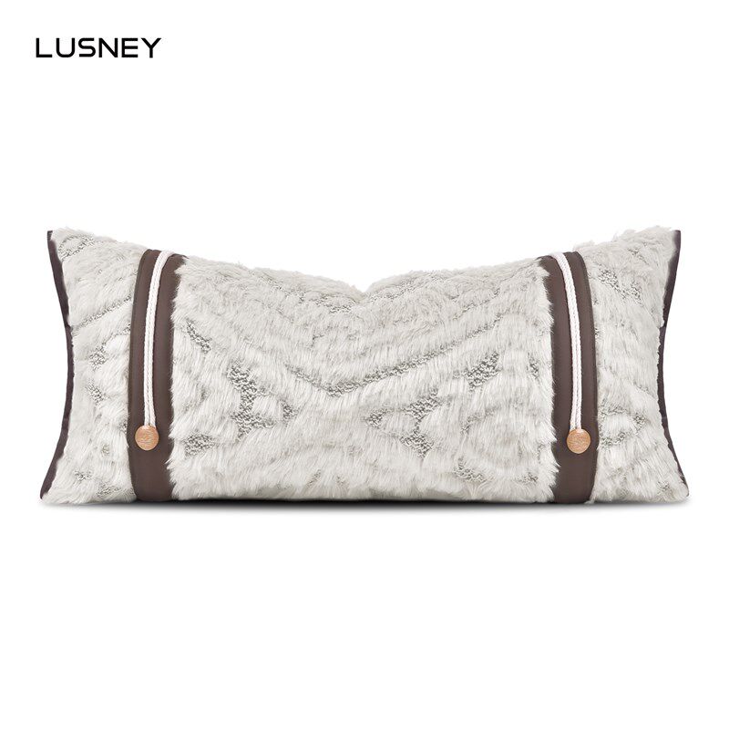 侘寂风轻奢高级感酒店样板间抱枕沙发客厅靠垫床头长方形腰枕套软