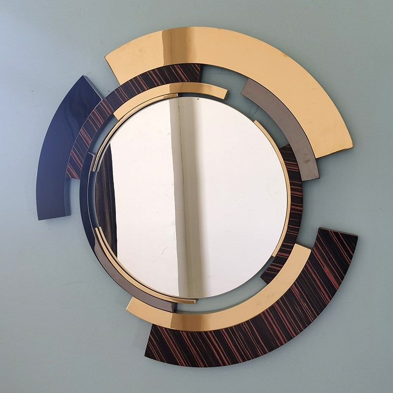 法式轻奢创意艺术圆形装饰镜入户玄关壁炉镜背景墙不锈钢背光灯镜,住宅家具,装饰镜,淘宝优惠券,粉丝福利购,淘宝优惠卷