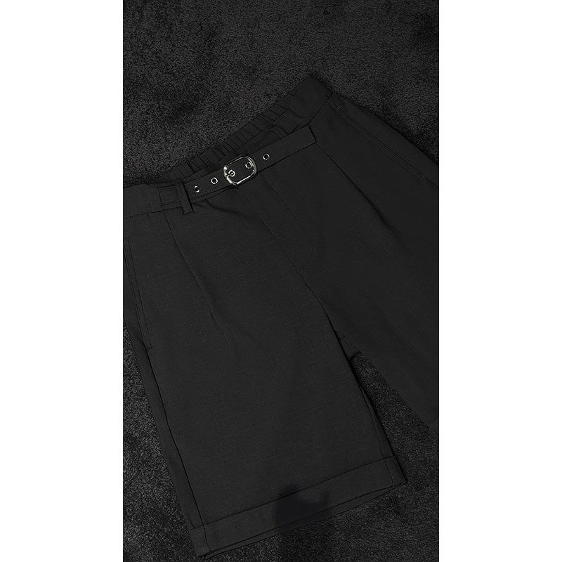 龙叨叨夏季新款英伦风扣带宽松直筒气质百搭五分短款西裤,男装,短裤,淘宝优惠券,粉丝福利购,淘宝优惠卷