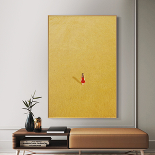 麦田大海治愈系挂画北欧清新小众艺术人物装饰画卧室床头走廊壁画