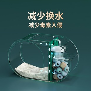 斗鱼专用小鱼缸泰国观赏鱼繁殖一体生态创意造景养中国斗鱼的缸