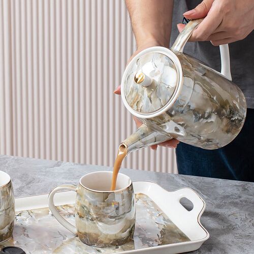 陶瓷水杯水具套装欧式家用客厅轻奢高级感高档咖啡杯子下午茶茶具